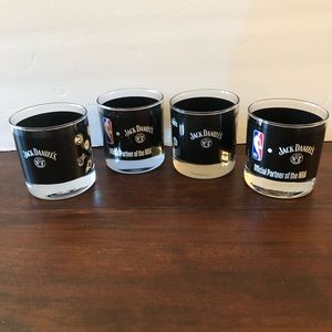Jack Daniels Old No. 7 NBA Whiskey Rocks Glasses